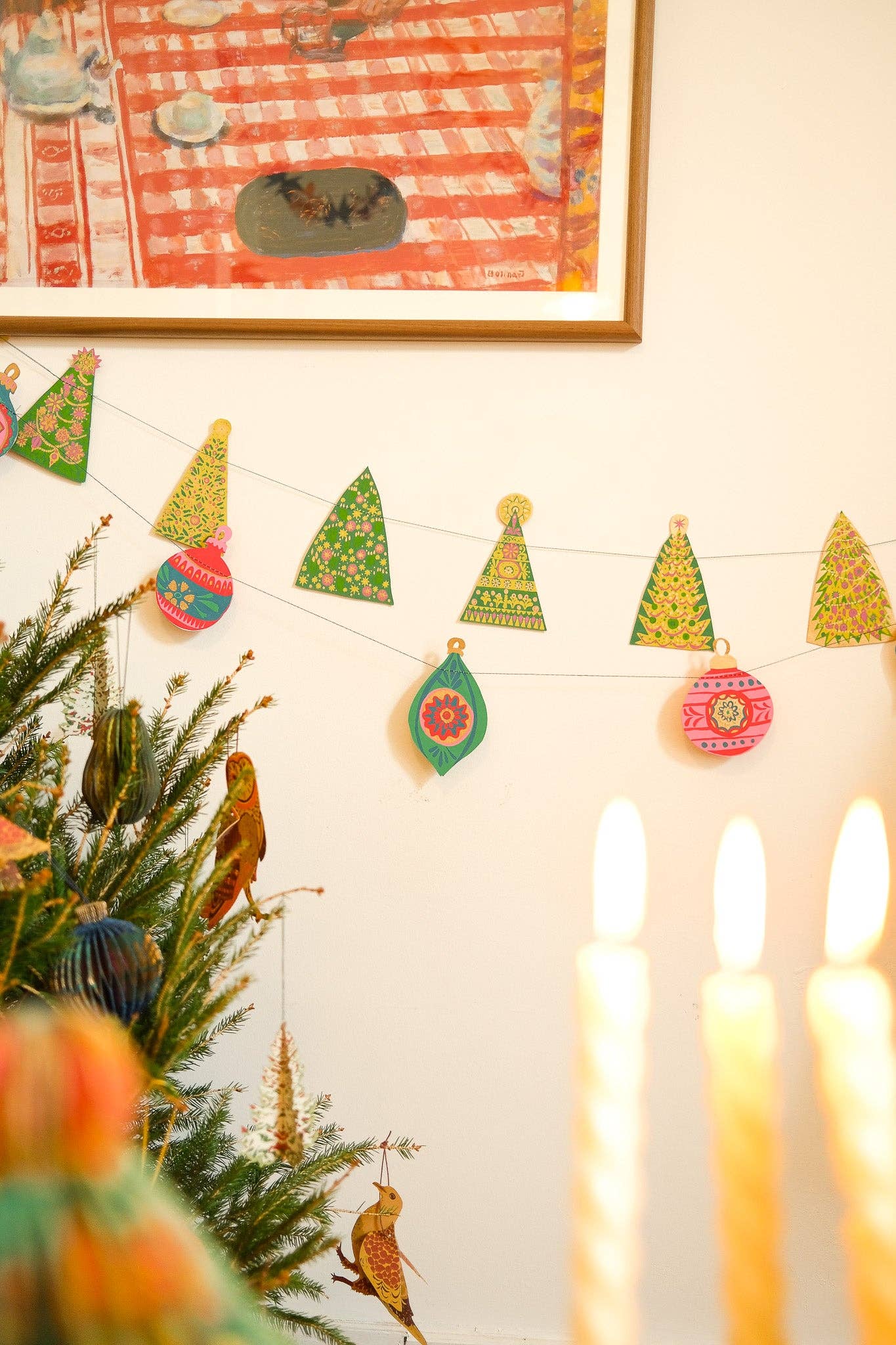Midcentury Trees Sewn Garland