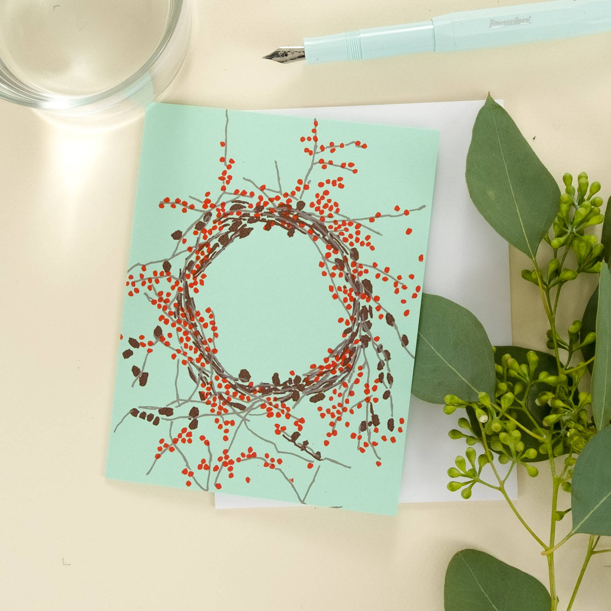 Winterberry Wreath Card