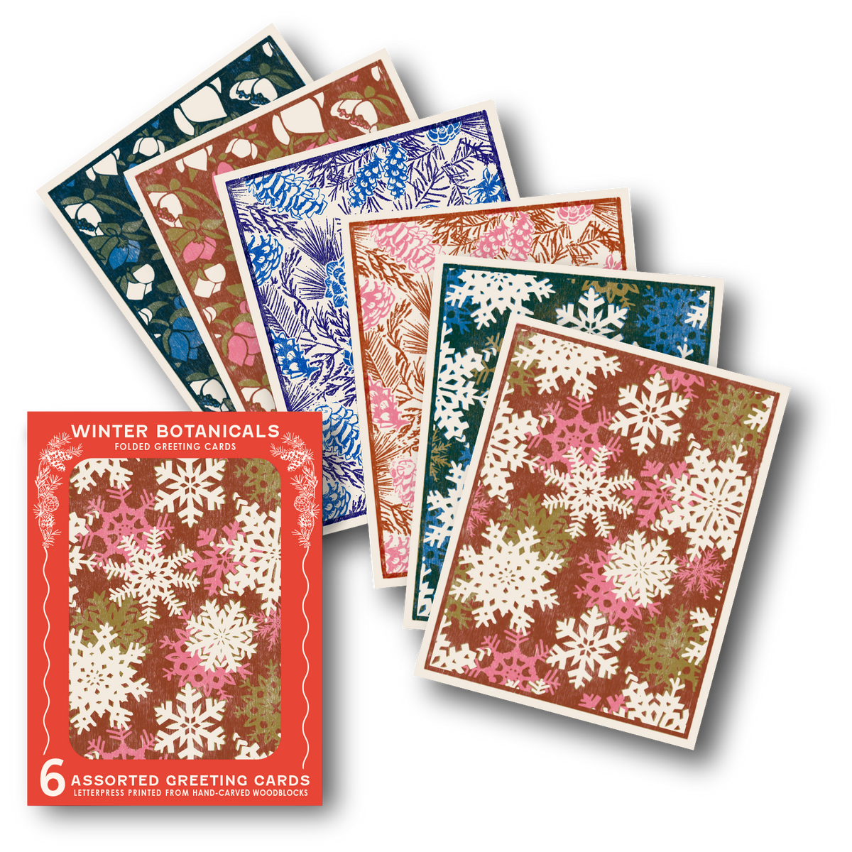 Winter Botanicals Letterpress Card Set