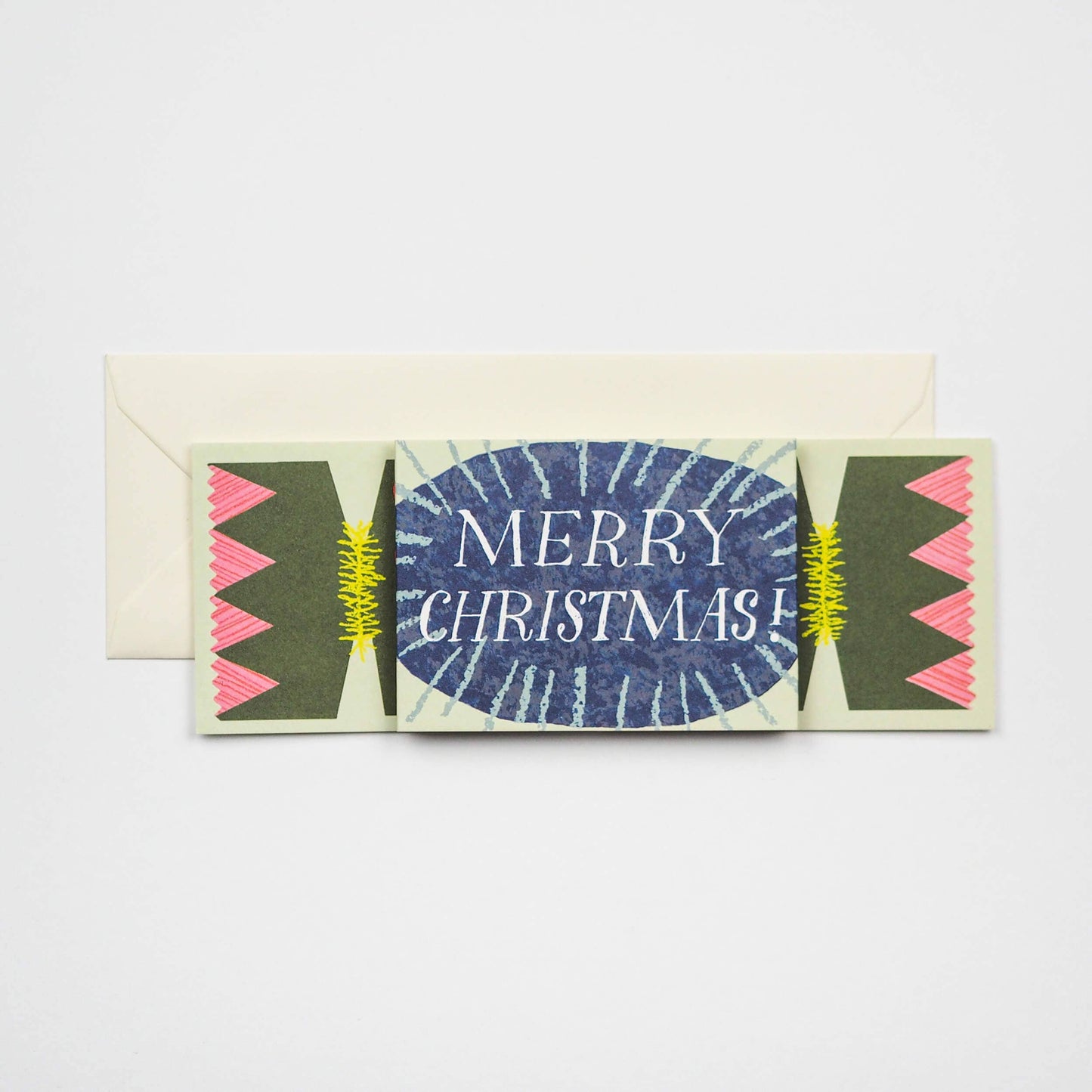 Blue Christmas Cracker Card