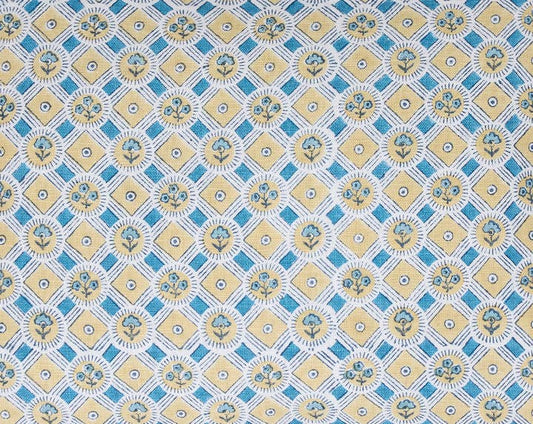 Block Printed Spring Bloom Tablecloth
