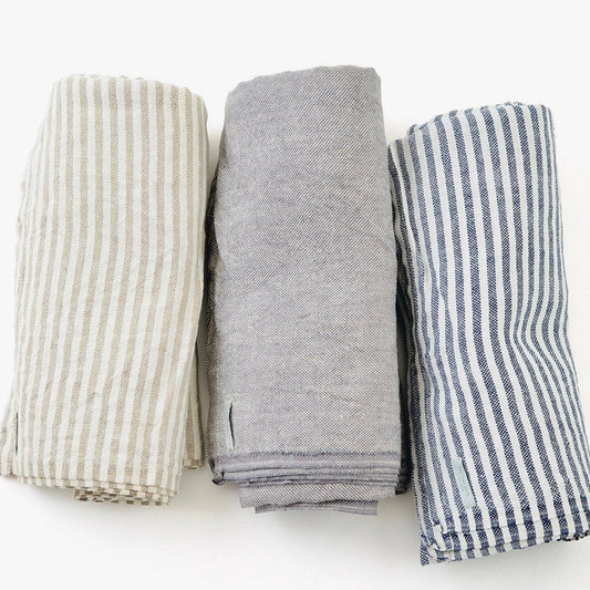 Linen Chambray Stripe Throw