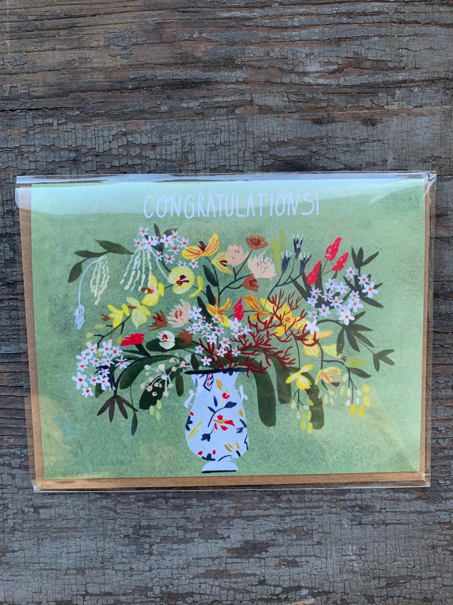Congratulations Green Floral Card