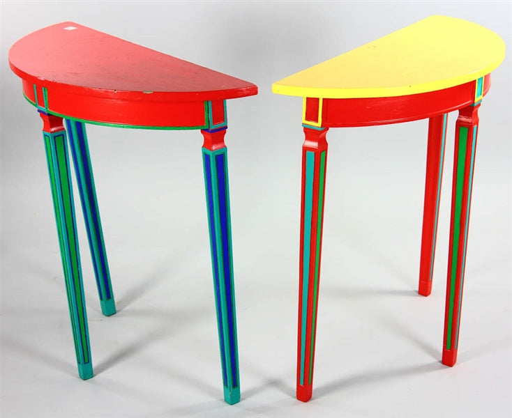 Painted Demilune Tables