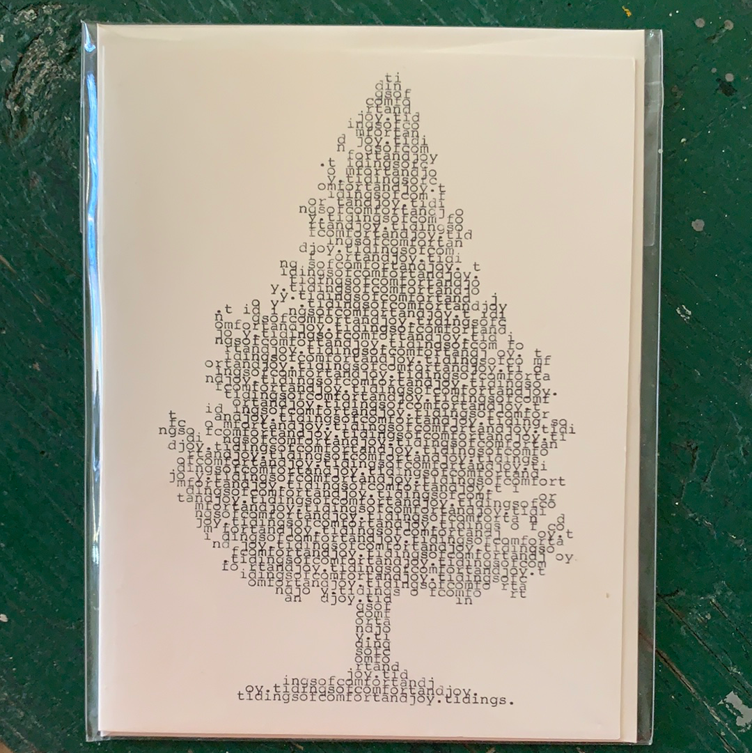 Tidings Tree Typewritten Card