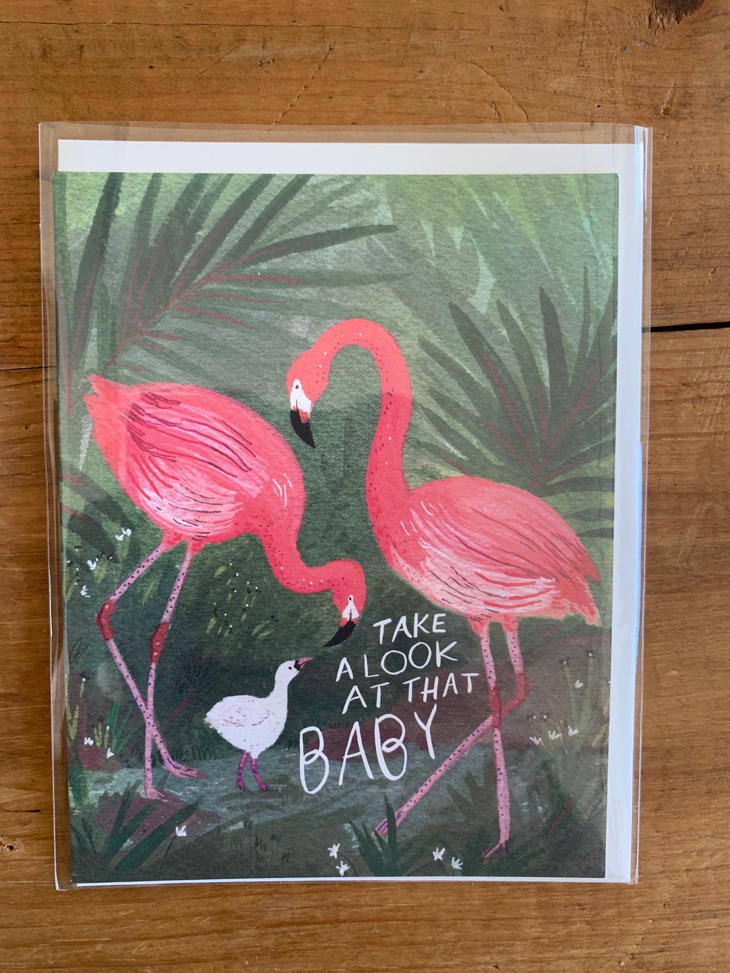 Flamingo Baby Card